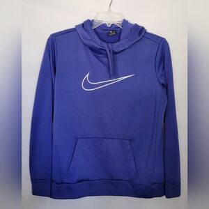 Nike Dri-Fit Blue/Purple Hoodie with White Swoosh Size L